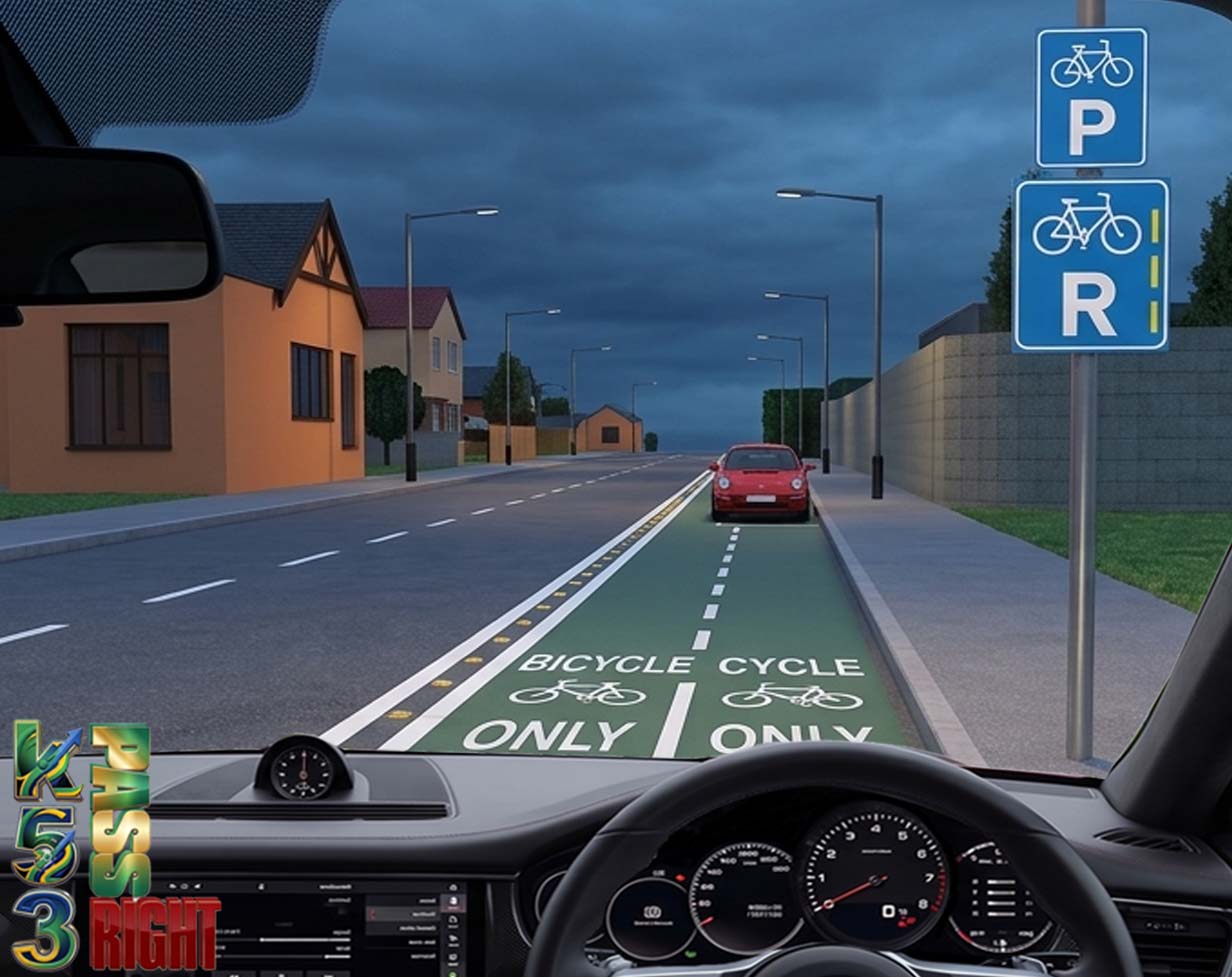 Pedal cycle lane reservation sign example